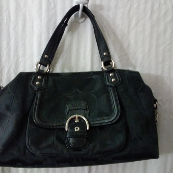 Medium Black Coach Canvas Handle Satchel. - Picture 10 of 10